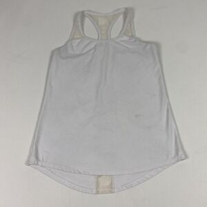 Fabletics Tank Top Womens Small White Racerback Mesh Athletic Gym Workout